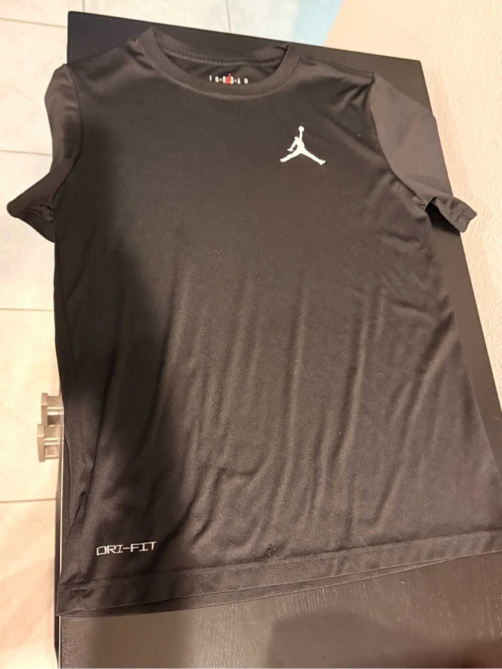 Nike Black Short-Sleeve Dri-FIT Athletic Tee with White Jumpman